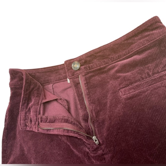 Ann Taylor Loft Skirt Womens Maroon burgundy Corduroy Straight Mini Stretch - Picture 3 of 7